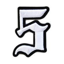 Load image into Gallery viewer, 3D Old English Roman Font Number 0 to 9 Size 2, 3 inches White Embroidery Patch