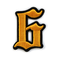 Load image into Gallery viewer, 3D Old English Roman Font Number 0 to 9 Size 2, 3 inches Yellow Embroidery Patch