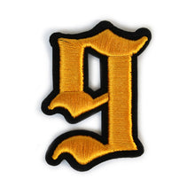 Load image into Gallery viewer, 3D Old English Roman Font Number 0 to 9 Size 2, 3 inches Yellow Embroidery Patch