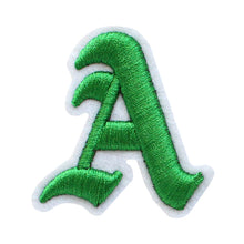 Load image into Gallery viewer, 3D Old English Roman Font Alphabets A To Z Size 2 Inches Green Embroidery Patch
