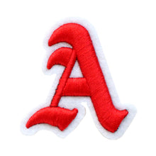 Load image into Gallery viewer, 3D Old English Roman Font Alphabets A To Z Size 2 Inches Red Embroidery Patch