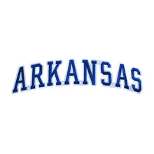Load image into Gallery viewer, Varsity State Name Arkansas in Multicolor Embroidery Patch
