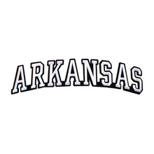 Load image into Gallery viewer, Varsity State Name Arkansas in Multicolor Embroidery Patch