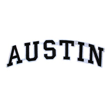 Load image into Gallery viewer, Varsity City Name Austin in Multicolor Embroidery Patch