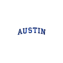 Load image into Gallery viewer, Varsity City Name Austin in Multicolor Embroidery Patch