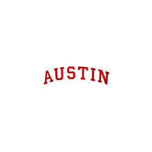 Load image into Gallery viewer, Varsity City Name Austin in Multicolor Embroidery Patch