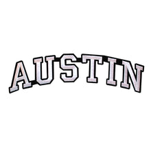 Load image into Gallery viewer, Varsity City Name Austin in Multicolor Embroidery Patch