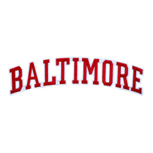 Load image into Gallery viewer, Varsity City Name Baltimore in Multicolor Embroidery Patch