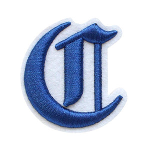 3D Old English Roman Font Alphabets A To Z Size 3 Inches Royal Blue Embroidery Patch