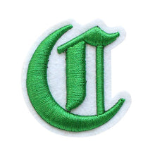 Load image into Gallery viewer, 3D Old English Roman Font Alphabets A To Z Size 3 Inches Green Embroidery Patch