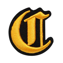 Load image into Gallery viewer, 3D Old English Roman Font Alphabets A To Z Size 3 Inches Yellow Embroidery Patch