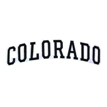 Load image into Gallery viewer, Varsity State Name Colorado in Multicolor Embroidery Patch