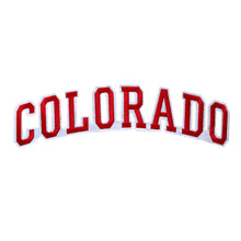 Load image into Gallery viewer, Varsity State Name Colorado in Multicolor Embroidery Patch