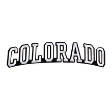 Load image into Gallery viewer, Varsity State Name Colorado in Multicolor Embroidery Patch
