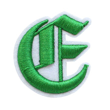 Load image into Gallery viewer, 3D Old English Roman Font Alphabets A To Z Size 2 Inches Green Embroidery Patch