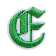 Load image into Gallery viewer, 3D Old English Roman Font Alphabets A To Z Size 3 Inches Green Embroidery Patch