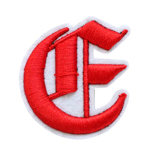 Load image into Gallery viewer, 3D Old English Roman Font Alphabets A To Z Size 2 Inches Red Embroidery Patch