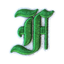 Load image into Gallery viewer, 3D Old English Roman Font Alphabets A To Z Size 3 Inches Green Embroidery Patch
