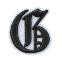 Load image into Gallery viewer, 3D Old English Roman Font Alphabets A To Z Size 3 Inches Black Embroidery Patch