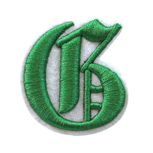 Load image into Gallery viewer, 3D Old English Roman Font Alphabets A To Z Size 2 Inches Green Embroidery Patch