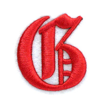 Load image into Gallery viewer, 3D Old English Roman Font Alphabets A To Z Size 3 Inches Red Embroidery Patch
