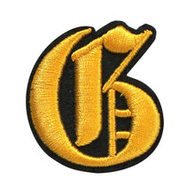 Load image into Gallery viewer, 3D Old English Roman Font Alphabets A To Z Size 3 Inches Yellow Embroidery Patch