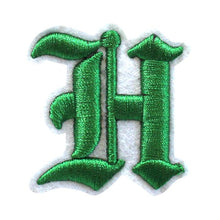 Load image into Gallery viewer, 3D Old English Roman Font Alphabets A To Z Size 3 Inches Green Embroidery Patch