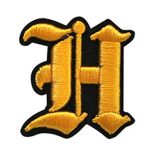 Load image into Gallery viewer, 3D Old English Roman Font Alphabets A To Z Size 2 Inches Yellow Embroidery Patch