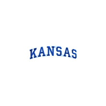 Load image into Gallery viewer, Varsity State Name Kansas in Multicolor Embroidery Patch
