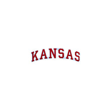 Load image into Gallery viewer, Varsity State Name Kansas in Multicolor Embroidery Patch