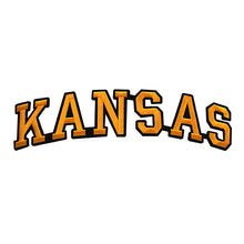 Load image into Gallery viewer, Varsity State Name Kansas in Multicolor Embroidery Patch