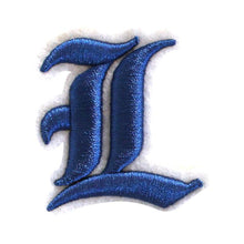 Load image into Gallery viewer, 3D Old English Roman Font Alphabets A To Z Size 3 Inches Royal Blue Embroidery Patch