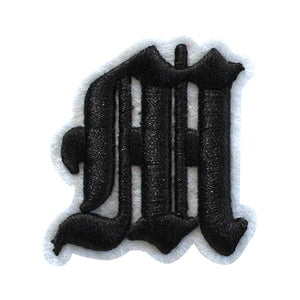 3D Old English Roman Font Alphabets A To Z Size 2 Inches Black Embroidery Patch