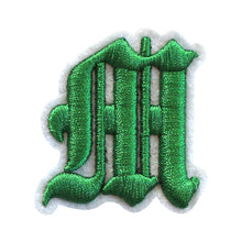 Load image into Gallery viewer, 3D Old English Roman Font Alphabets A To Z Size 2 Inches Green Embroidery Patch