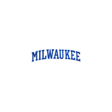 Load image into Gallery viewer, Varsity City Name Milwaukee in Multicolor Embroidery Patch
