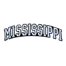 Load image into Gallery viewer, Varsity State Name Mississippi in Multicolor Embroidery Patch
