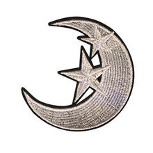Load image into Gallery viewer, Moon Stars in Gold and Silver Embroidery Patch