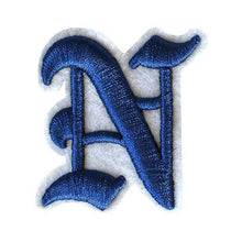 Load image into Gallery viewer, 3D Old English Roman Font Alphabets A To Z Size 3 Inches Royal Blue Embroidery Patch