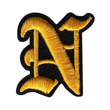 Load image into Gallery viewer, 3D Old English Roman Font Alphabets A To Z Size 3 Inches Yellow Embroidery Patch