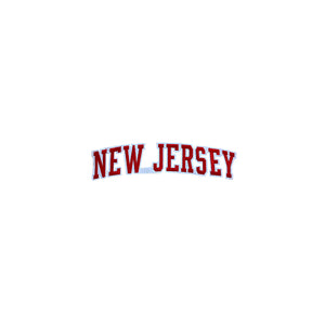 Varsity State Name New Jersey in Multicolor Embroidery Patch
