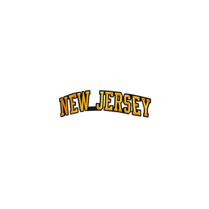 Varsity State Name New Jersey in Multicolor Embroidery Patch