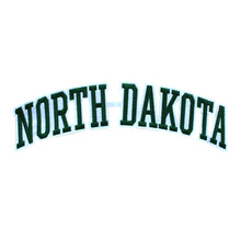 Load image into Gallery viewer, Varsity State Name North Dakota in Multicolor Embroidery Patch