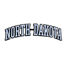Load image into Gallery viewer, Varsity State Name North Dakota in Multicolor Embroidery Patch