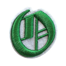 Load image into Gallery viewer, 3D Old English Roman Font Alphabets A To Z Size 2 Inches Green Embroidery Patch