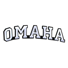Load image into Gallery viewer, Varsity City Name Omaha in Multicolor Embroidery Patch