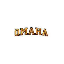 Load image into Gallery viewer, Varsity City Name Omaha in Multicolor Embroidery Patch