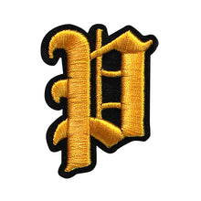 Load image into Gallery viewer, 3D Old English Roman Font Alphabets A To Z Size 2 Inches Yellow Embroidery Patch