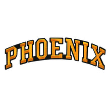 Load image into Gallery viewer, Varsity City Name Phoenix in Multicolor Embroidery Patch