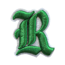 Load image into Gallery viewer, 3D Old English Roman Font Alphabets A To Z Size 3 Inches Green Embroidery Patch
