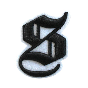 3D Old English Roman Font Alphabets A To Z Size 2 Inches Black Embroidery Patch